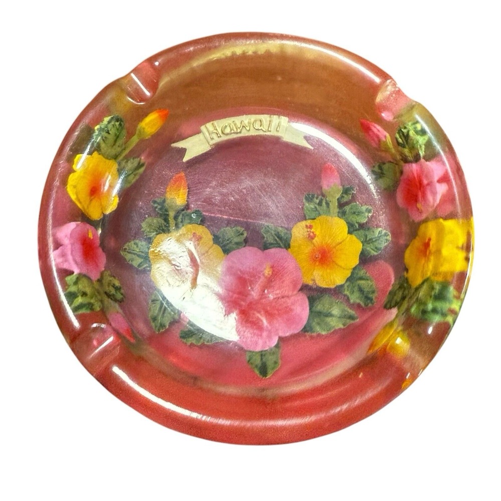 Vintage Lucite Resin Acrylic Hawaii souvenir Ashtray/Trinket Bowl - Picture 7 of 14